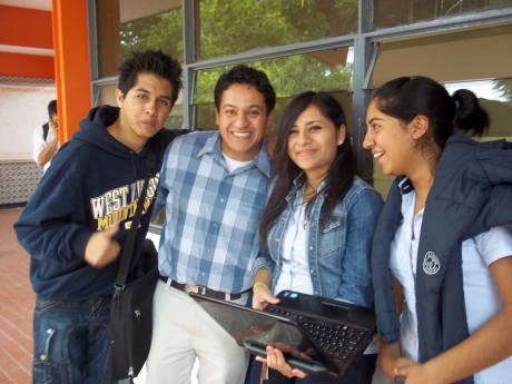 Student engineers from Mexico: Santiago, Gabriel, Odette,     and Sara spent a semester at  the University of West Virginia.