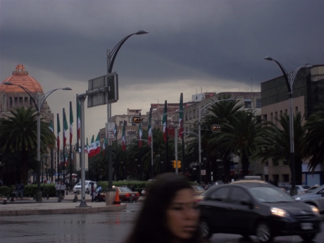 A summer storm rolls in over La Reforma